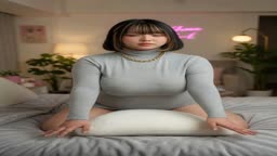 ムチムチ女　枕にまたがったら気持ちよくなる