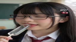 疑似舐め　メガネ女子
