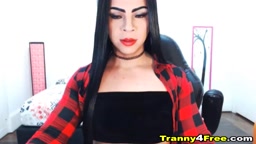 Gorgeous Shemale Solo Masturbation In The Front Of Cam