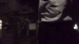 露出　JK　車止めオナ　前向き