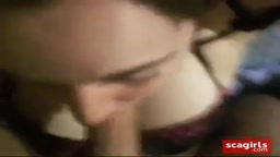 Restrained dirty talking amateur face fuck and cum