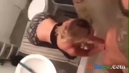 British Blonde Suck in Bathroom