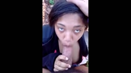 Pretty Eye Freak Sucking Dick Outside Woods