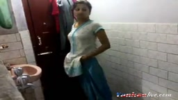 Indian girl in bathroom