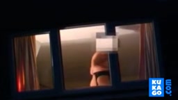 Voyeur watching neighbour at window.