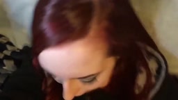 Redhaired teen girl toys her pussy for her bf selfshot