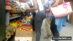 Bubble Booty Teen bending over in spandex