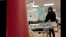 美人店員2人収録！可愛いお顔もパンツも乳首も丸見え！