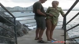 Sex by the water is always good and hot with a blonde.