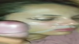 Cum on Sleeping Girls face