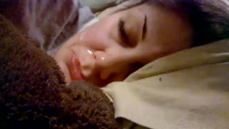 Spit and cum on sleeping girl