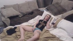 Masturbating while watching porn on phone