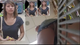 upskirt hot panty pretty girl in supermarket