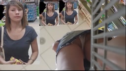 upskirt hot panty pretty girl in supermarket