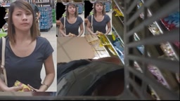 upskirt hot panty pretty girl in supermarket