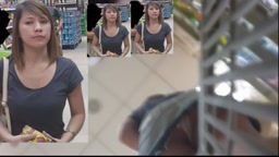 upskirt hot panty pretty girl in supermarket