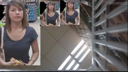 upskirt hot panty pretty girl in supermarket
