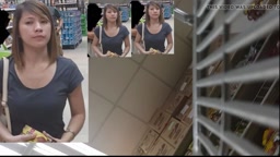 upskirt hot panty pretty girl in supermarket