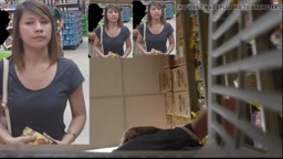 upskirt hot panty pretty girl in supermarket