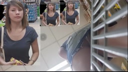 upskirt hot panty pretty girl in supermarket