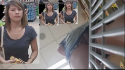upskirt hot panty pretty girl in supermarket