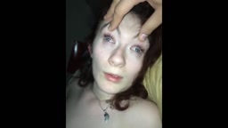 Dripping cum in unconscious chicks eye