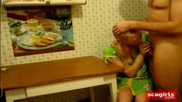 Blonde Girl Fucked At Kitchen Table